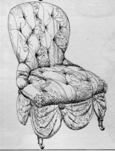 chaise à capitons Napoléon III | Atelier Patrice Bricout