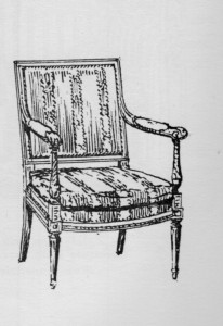 fauteuil à dossier carré Louis XVI | Atelier Patrice Bricout