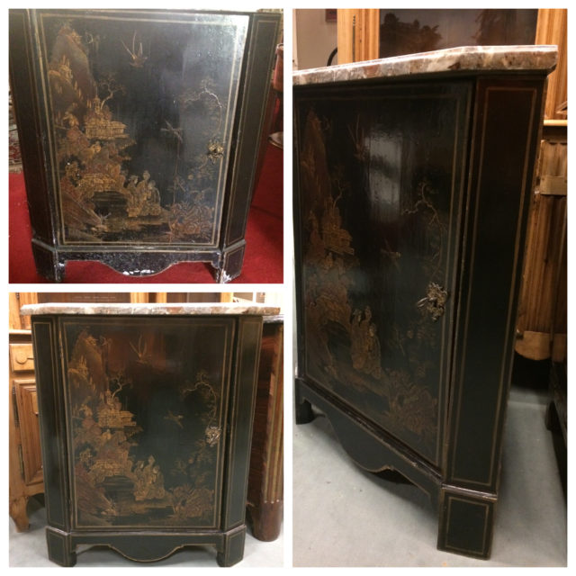 brouillon - Encoignure Transition Louis XV Louis XVI Estampille de Christophe Wolff | Atelier Patrice Bricout Encoignure transition Louis XV Louis XVI estampille C. WOLFF