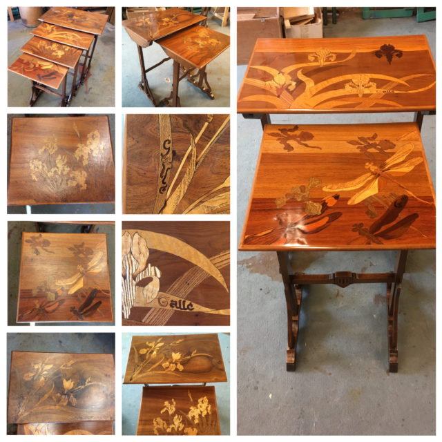 brouillon - Tables gigogne estampille de gallé | Atelier Patrice Bricout Tables gigogne estampille de Emile GALLÉ