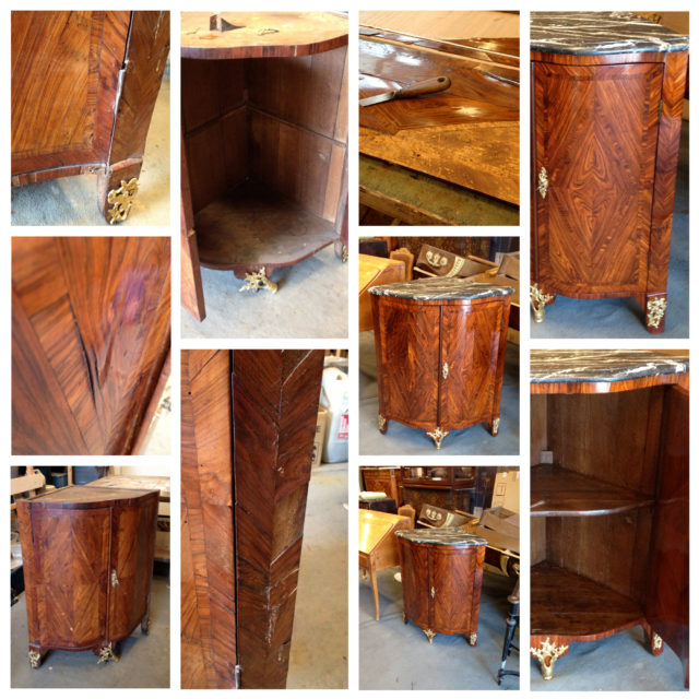 brouillon - encoignure Louis XV | Atelier Patrice Bricout Encoignure Louis XV